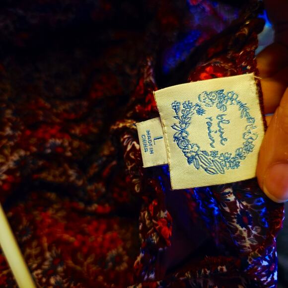 Blue Rain smocked milkmaid coquette midi dress size large - Picture 6 of 7